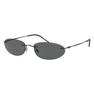 New GIORGIO ARMANI Black Rimless Round AR1508M 3001/87 Sunglasses Women